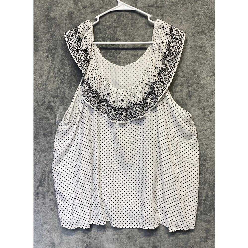 Savanna Jane Polka Dot Embroidered Top Women’s Size 2X - Picture 5 of 10